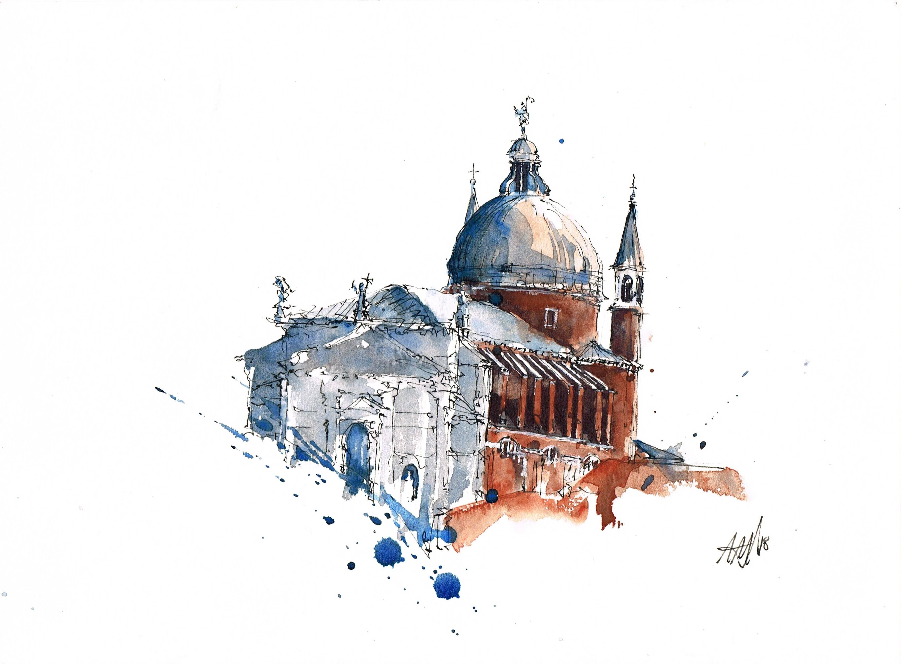 "Il Redentore" - Venice - Architectural Watercolor Painting - Turner