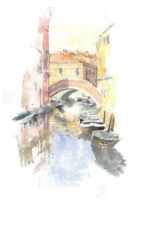 "Canal II" - Venice - Architectural Watercolor Painting - Turner 