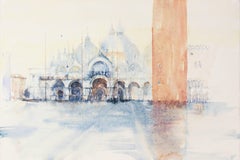 „San Marco nach dem Regen“ – Venedig – architektonisches Aquarellgemälde – Turner