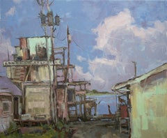 "Apalachicola, After Sunset" Impressionist Plein Air Landscape Painting - Wyeth