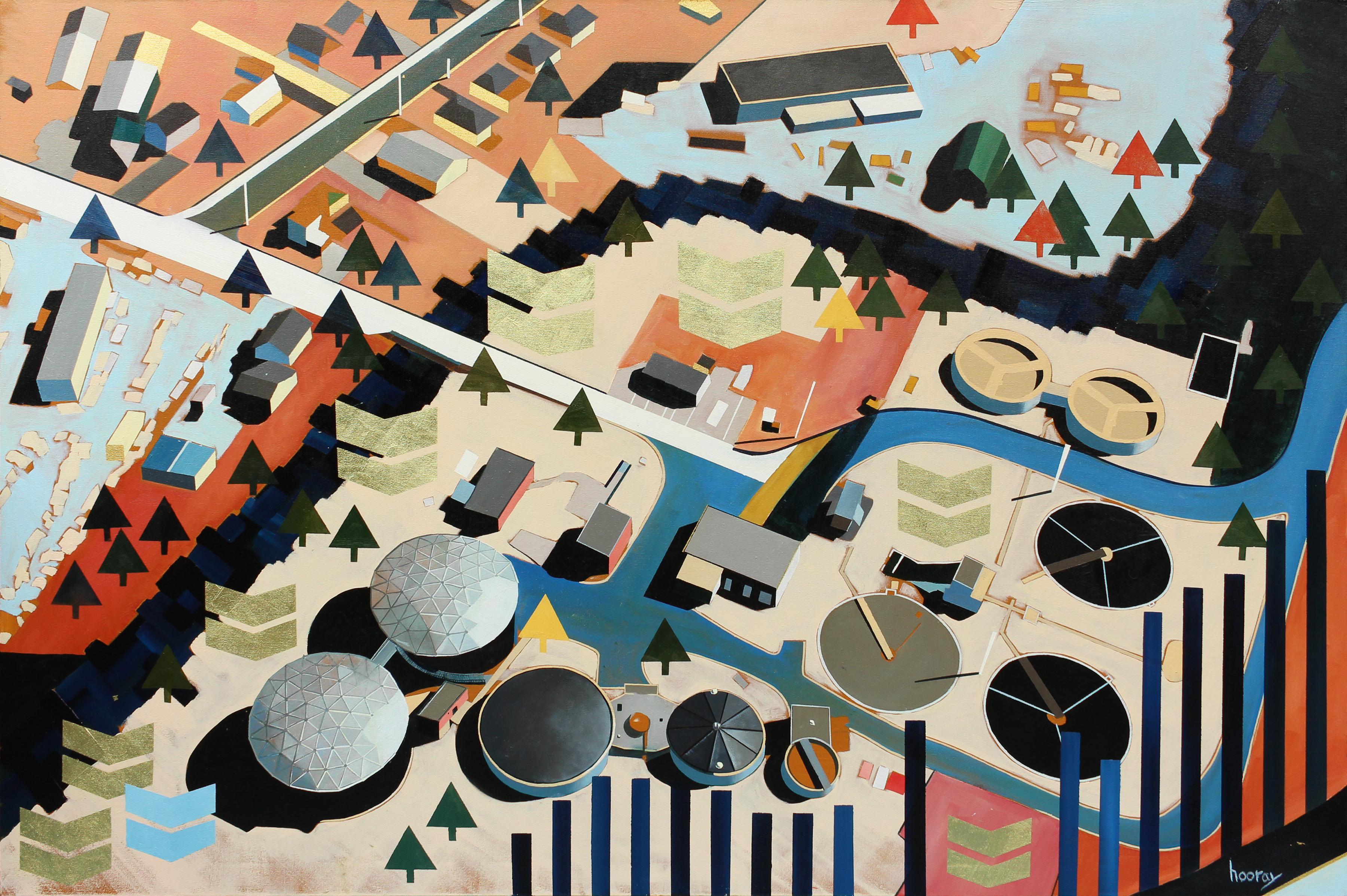"Business is Business" Contemporary Aerial Landscape Paintings - Hilma af Klint