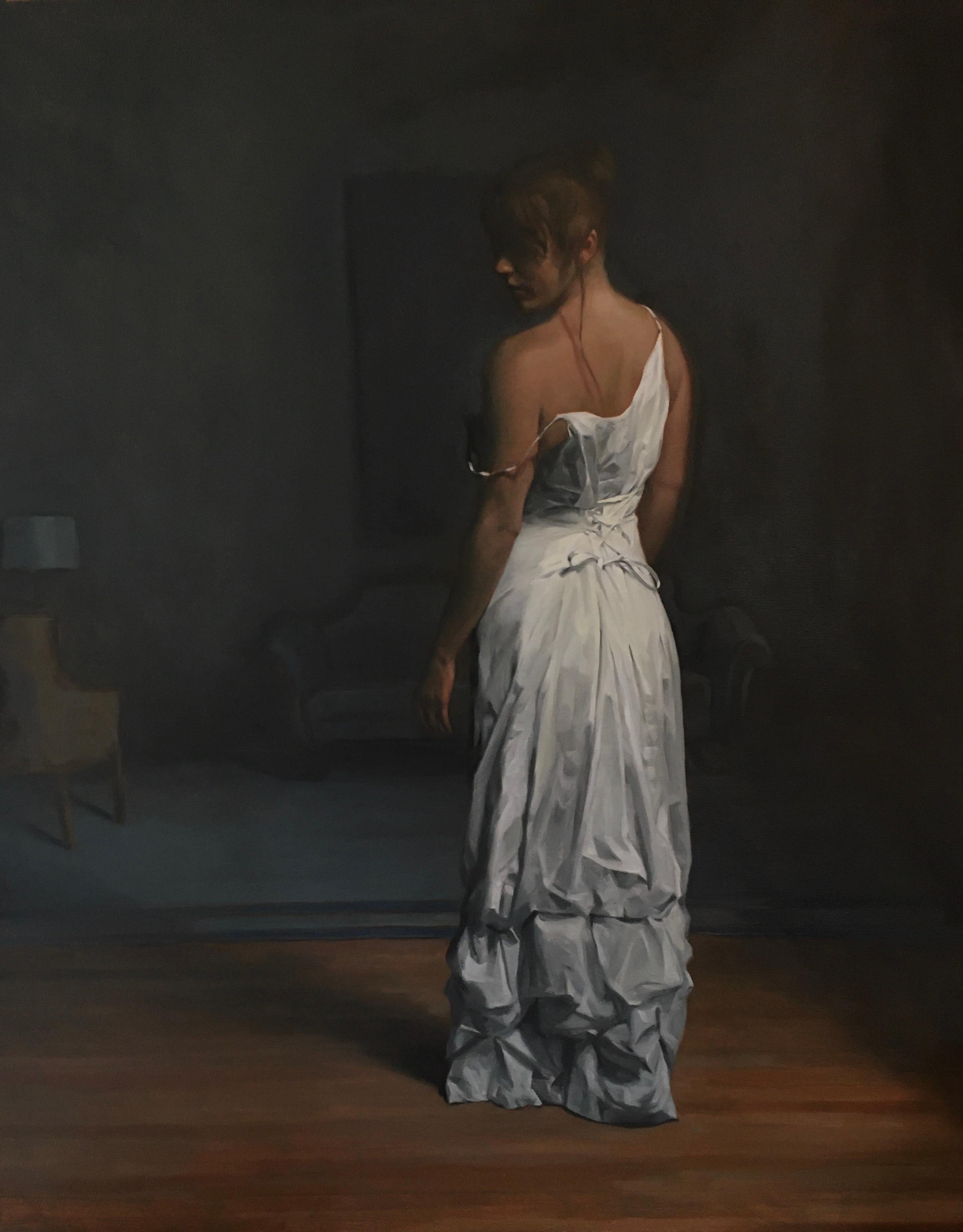 Patrick McGannon Figurative Painting - 'Hallway' - figurative painting - American Realism - Raphael