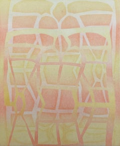 'Gates of Summer' - geometric abstraction - monotype - grid - Agnes Pelton
