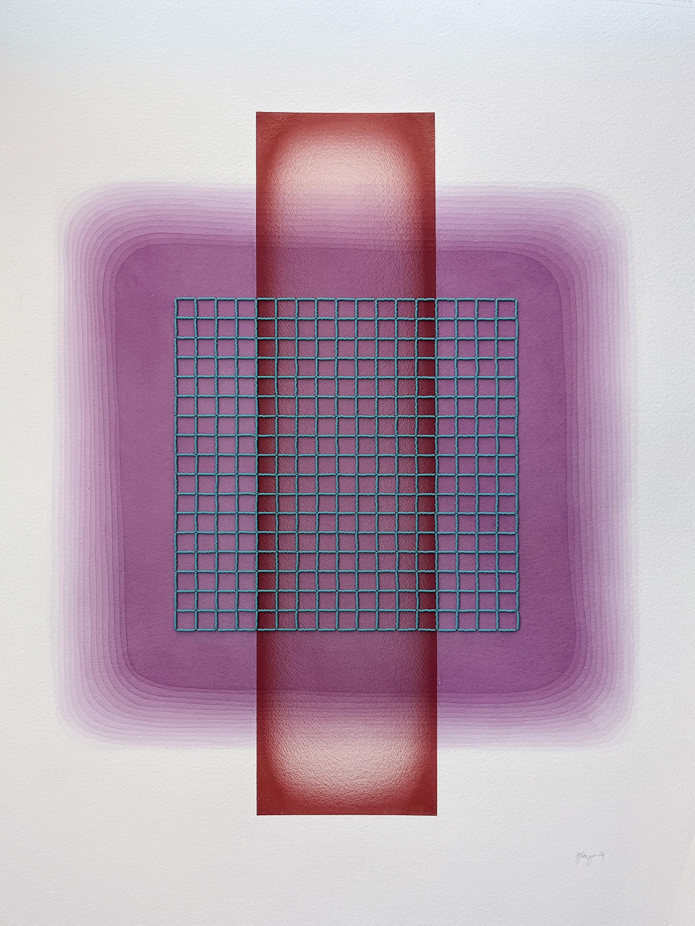 Interaction des couleurs IV (1)" - théorie des couleurs, perles de verre, brillant, saturé, grille