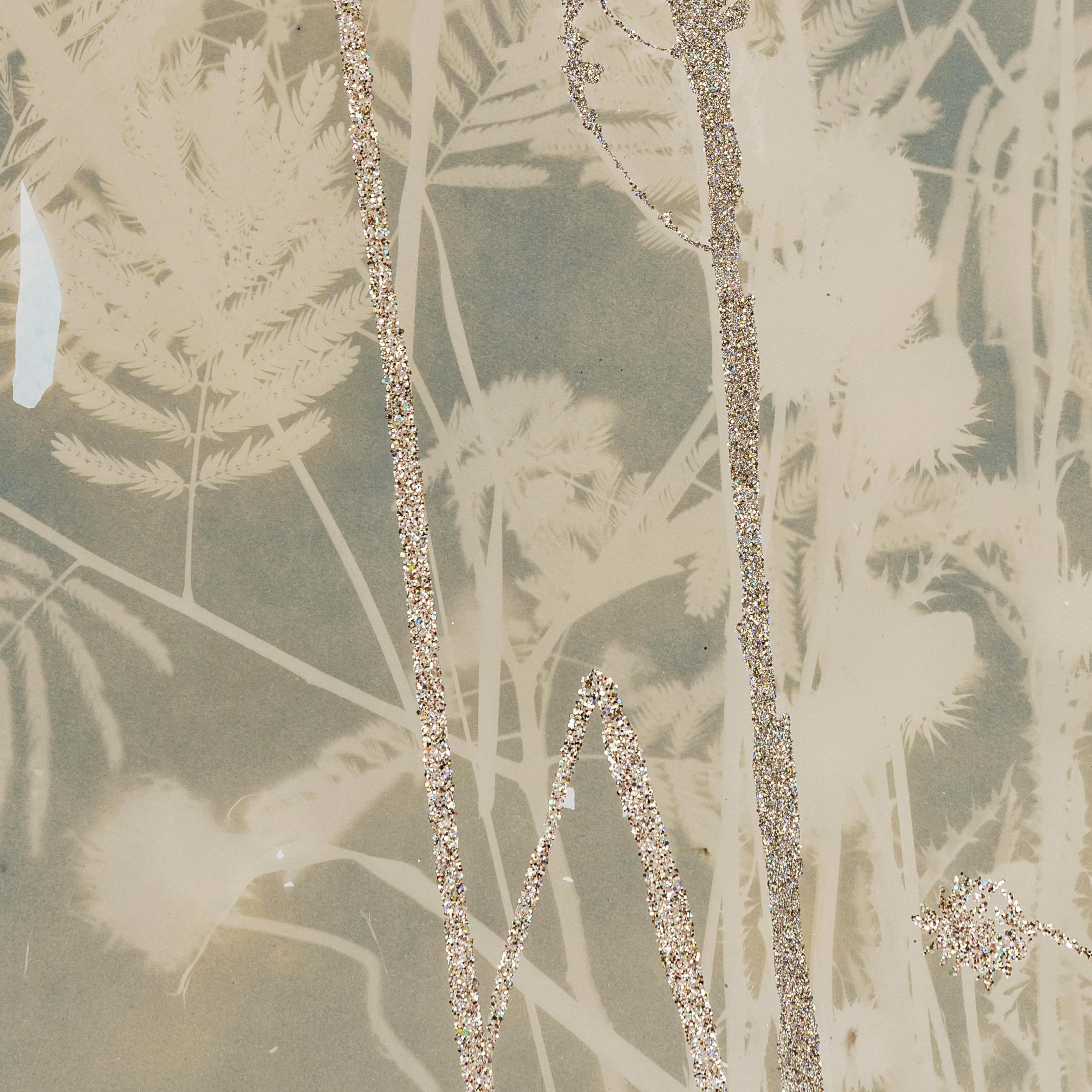 Psychic Garden (Emperor) - botanical - cyanotype - ethereal  - Abstract Art by Caroline Bullock
