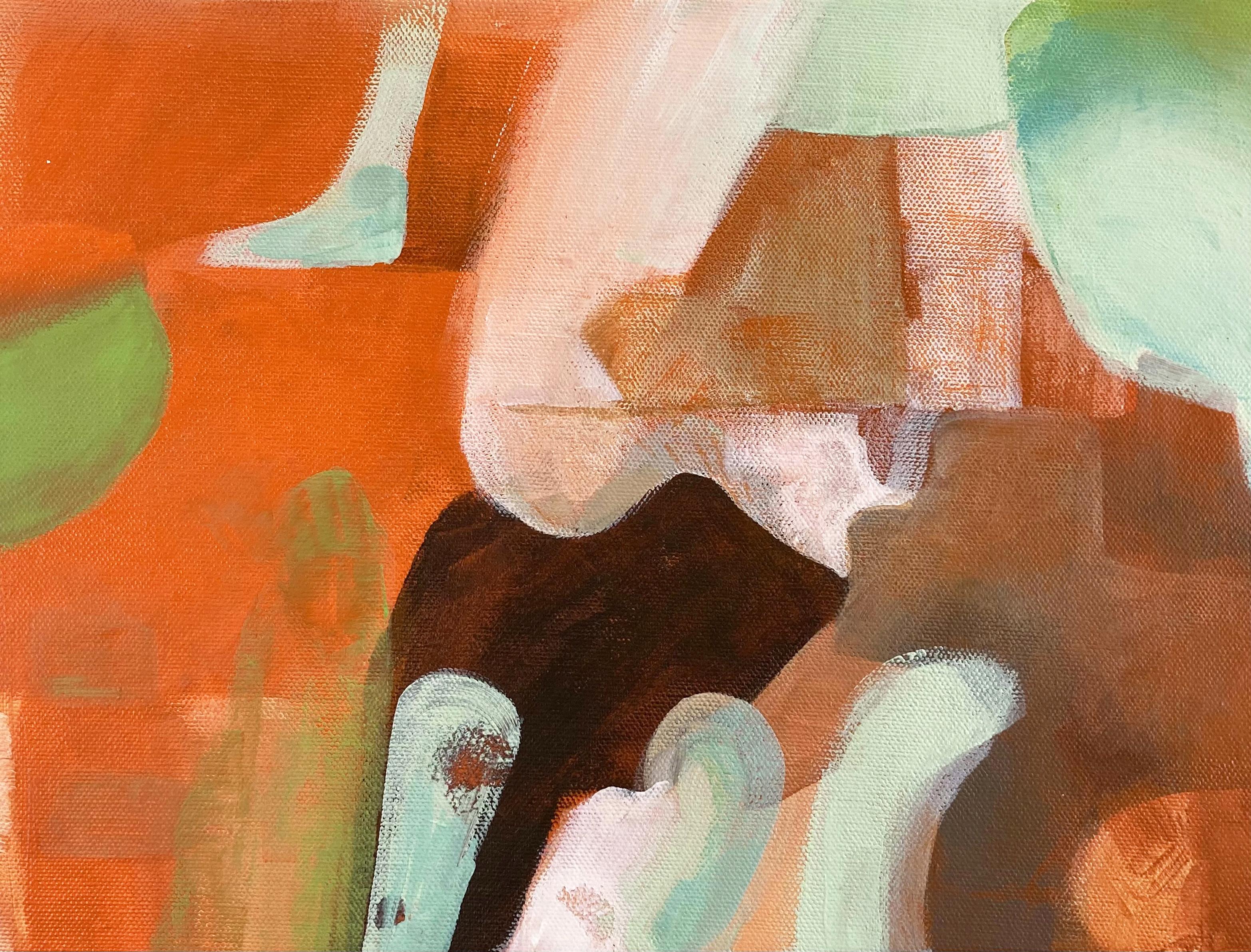 „Abstraktion #52“ – abstraktes Gemälde – farbenfrohes Ölgemälde auf Leinen
