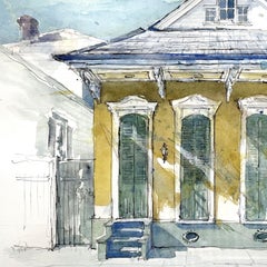 « Bourbon Street » - Peinture architecturale à l'aquarelle - Nouvelle-Orléans