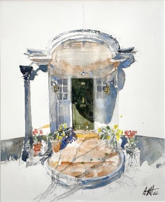 'Garden Entrance' - Architectural Watercolor Painting 