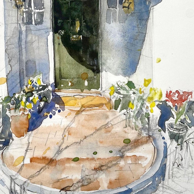 Mclean Jenkins 'Garden Entrance' Architectural Watercolor Painting