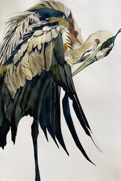 'Cape' - Great Blue Heron - Large Scale Animal Drawing - Audubon