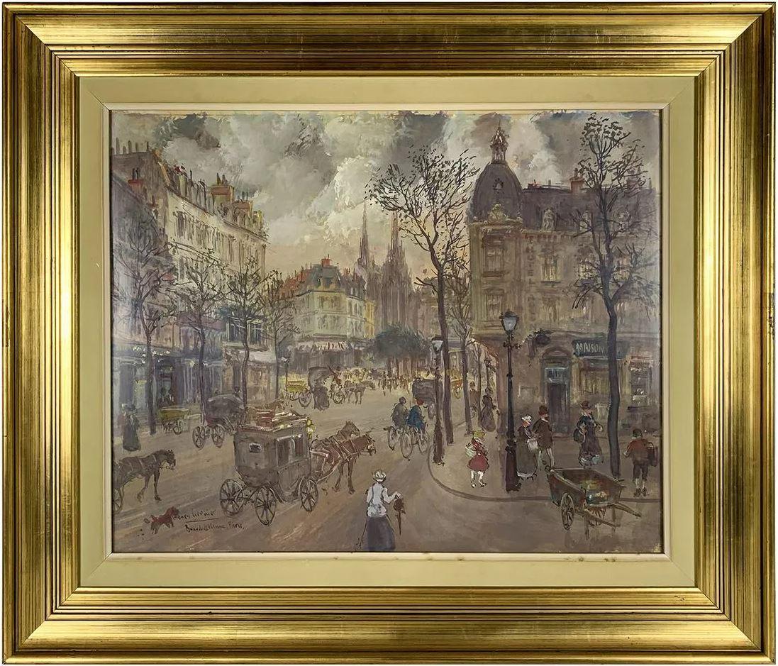 Rue Étienne Marcel, Paris, France - Fauvisme Painting par Henri Grenier