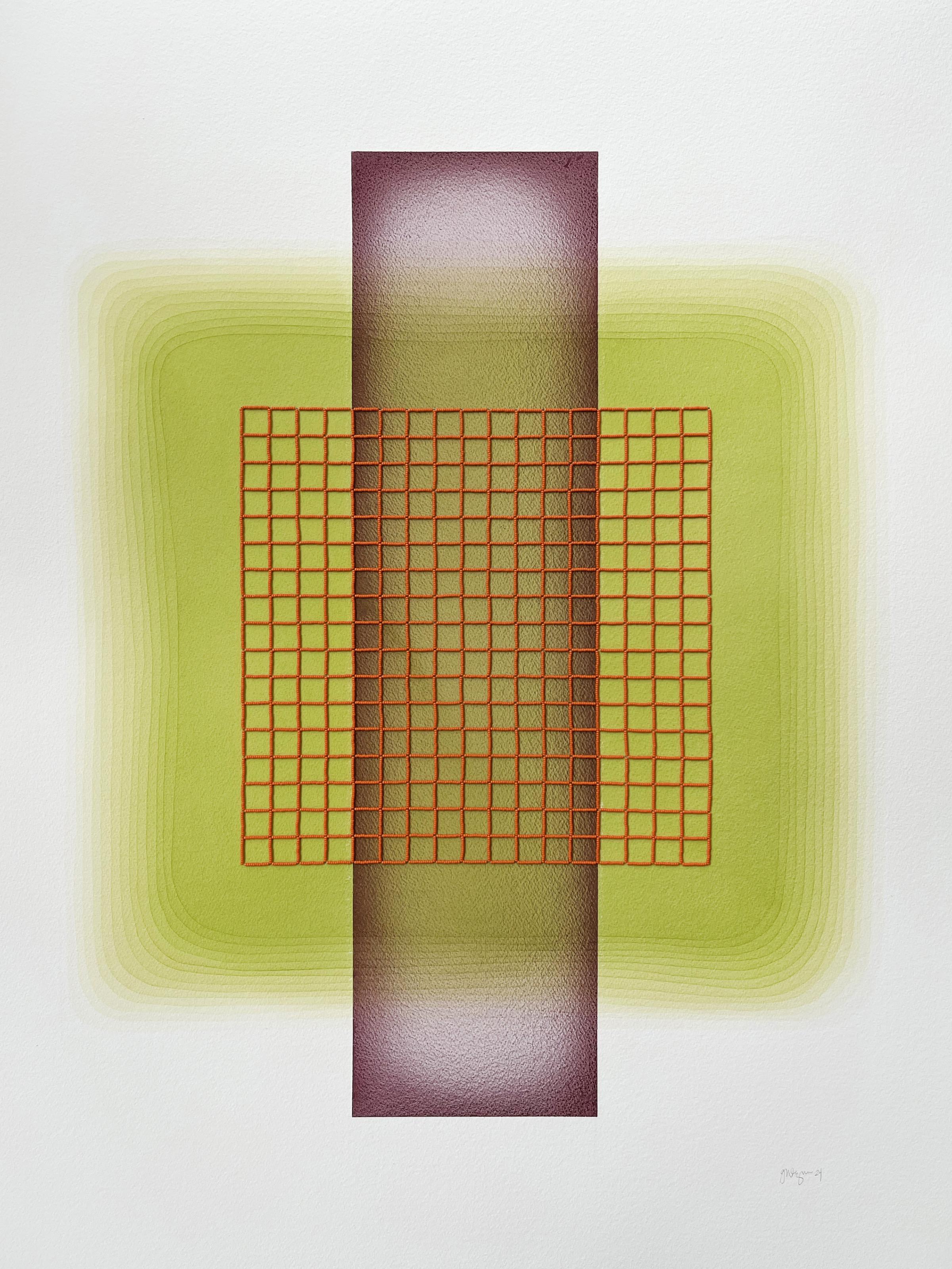 Interaction des couleurs IV (2)" - théorie des couleurs, perles de verre, brillant, saturé, grille