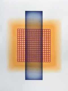 'Color Interaction IV (6)' - color theory, glass beads, bright, saturated, grid