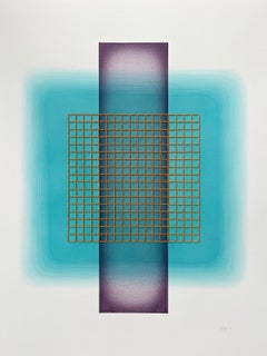 'Color Interaction IV (7)' - color theory, glass beads, bright, saturated, grid