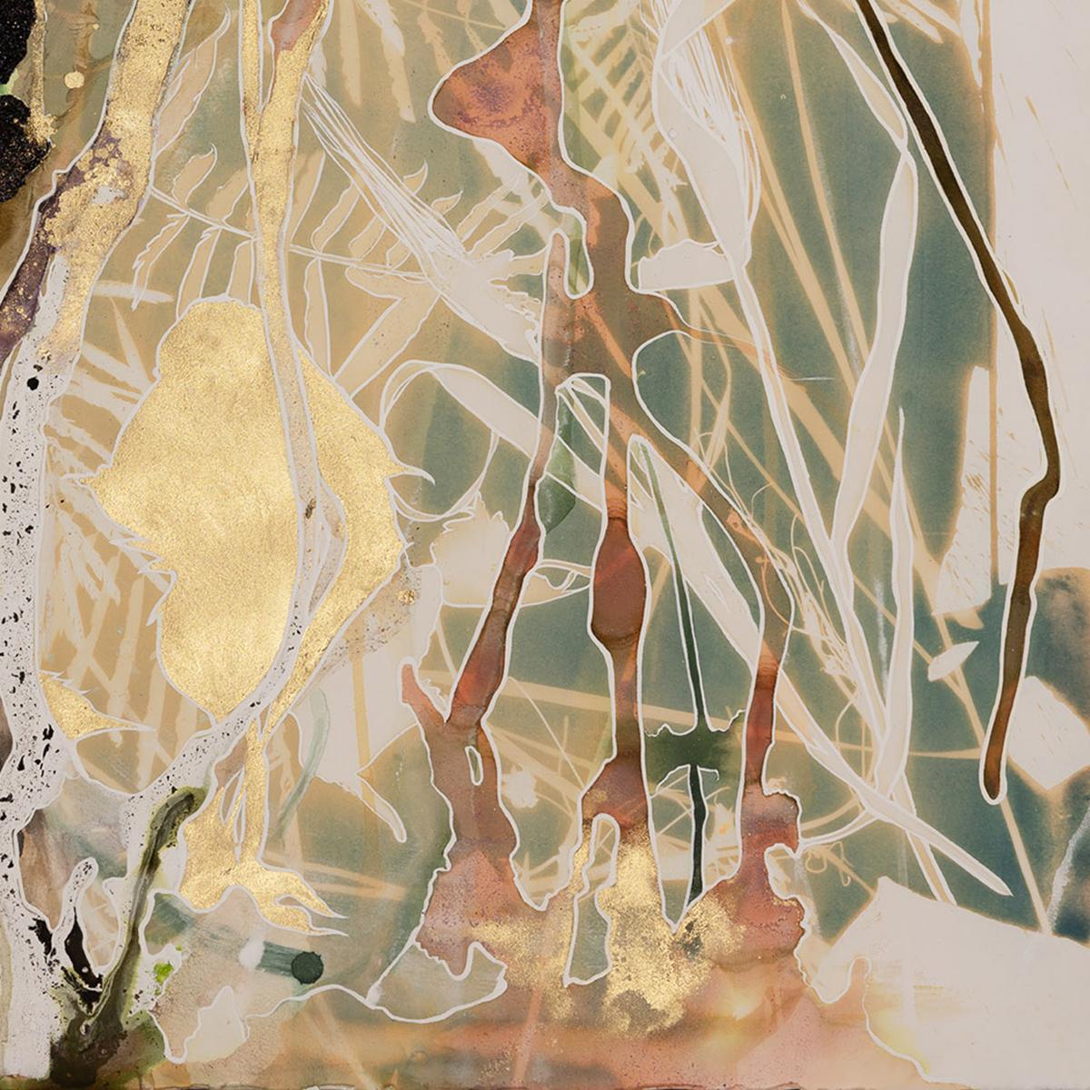 Psychischer Garten (Goldene Stunde) - botanisch - Cyanotypie - ätherisch - farbenfroh (Abstrakt), Art, von Caroline Bullock