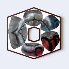 "En el umbral del vientre de la bestia (mandíbulas)" - forma irregular, fósil