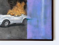 "Day(')s End (Funeral Pyre)" - Corvette, car, contemporary, graffiti, fire, time
