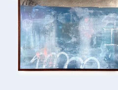 "The Last" - Contemporary, Anthropocene, blue, graffiti, rock pigment