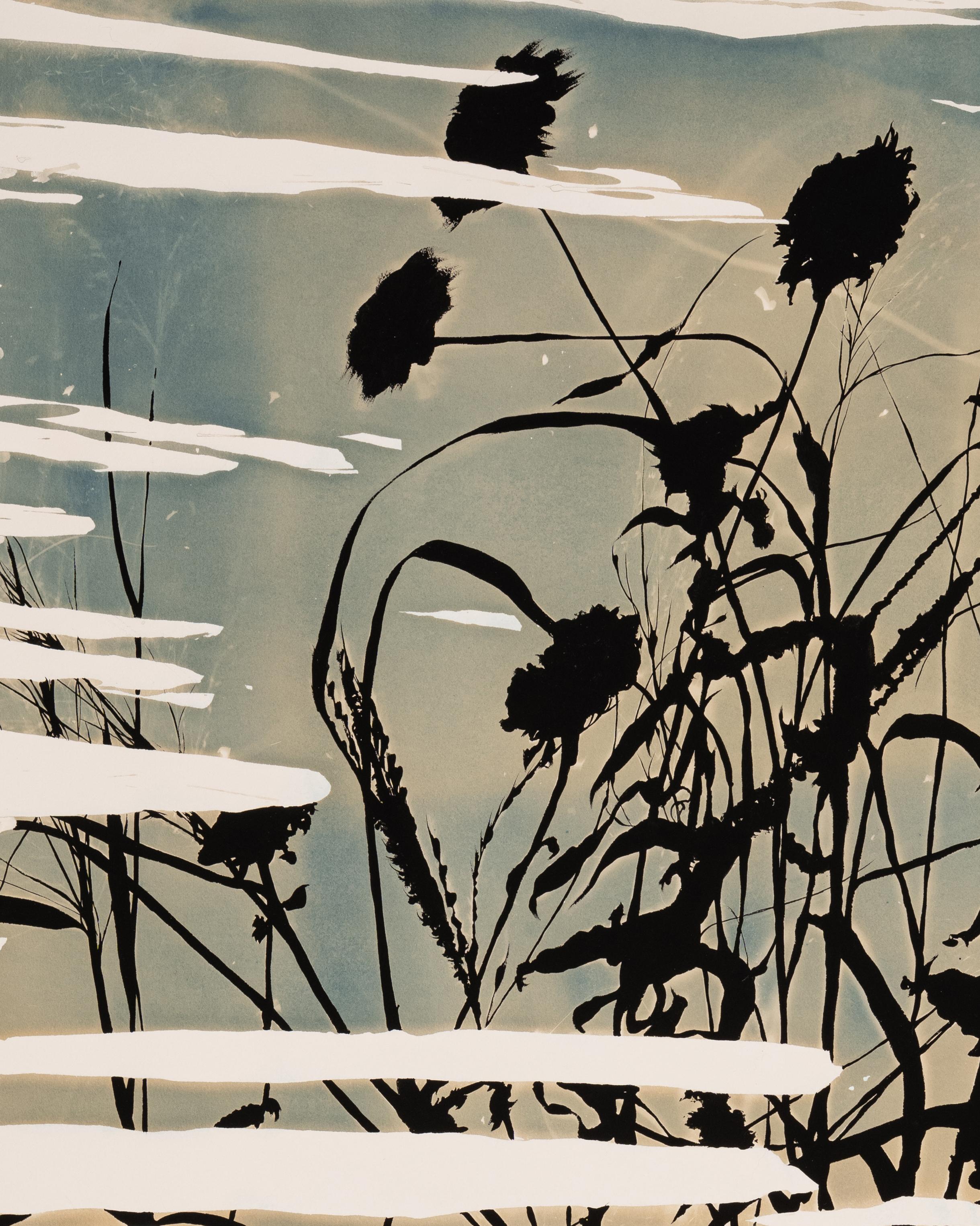 „This Place is a Dream (Entanglement)“ – botanisch – Cyanotypie – Blumen – stimmungsvoll – Art von Caroline Bullock