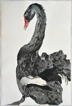 Galactic Noticing No. 3" - Schwarzer Schwan - großformatige Tierzeichnung