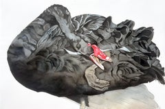 'Galactic Noticing No. 6' - Cigno nero - disegno di animali in grande scala - texture