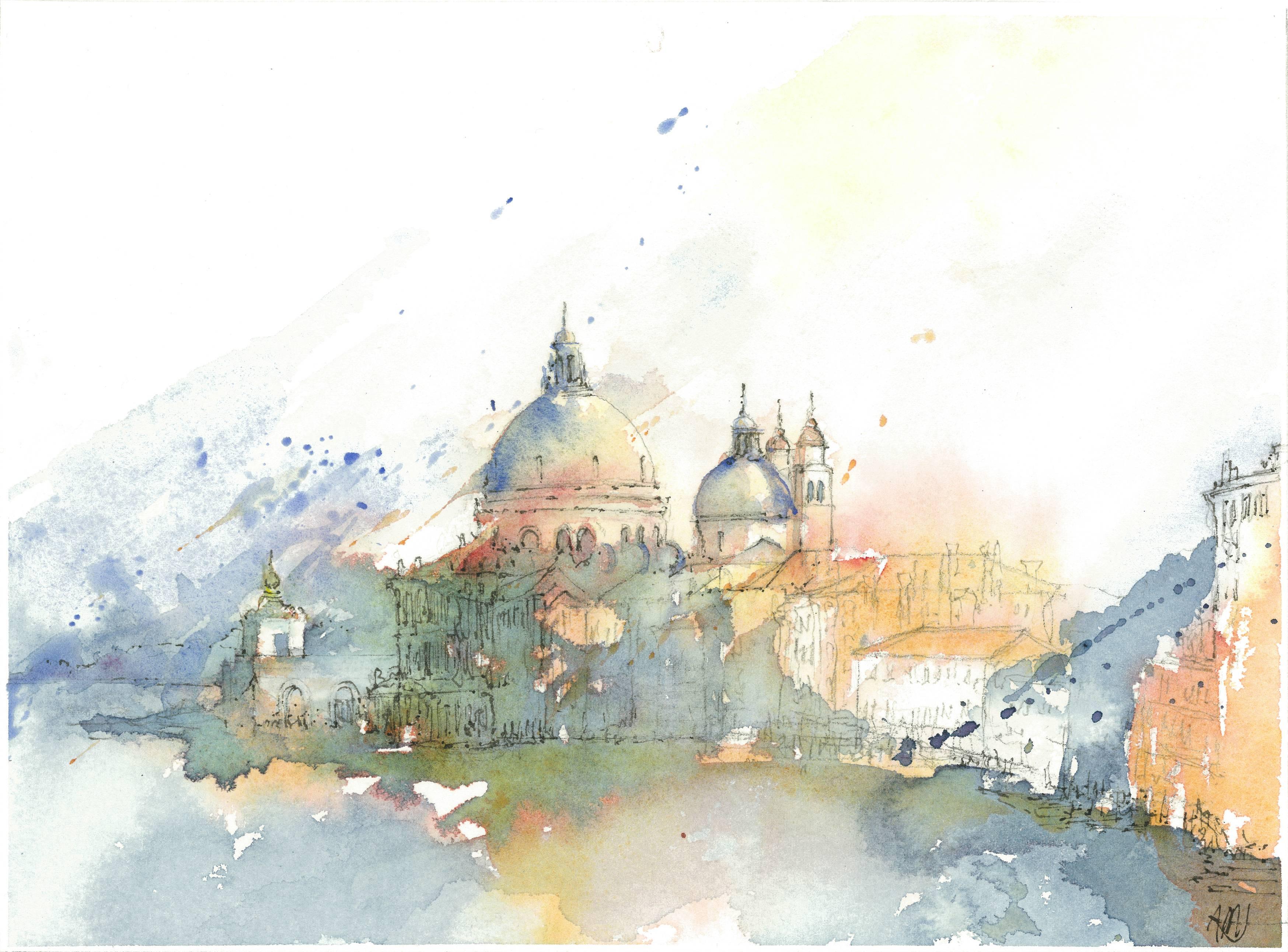 "Santa Maria della Salute I" - Venezia - Acquerello - Turner