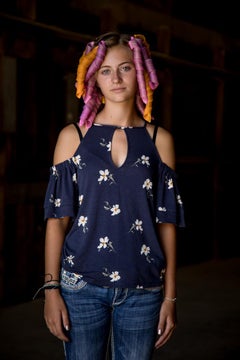 "Girl in Curlers, Iowa State Fair" - Southern Portrait Photography
