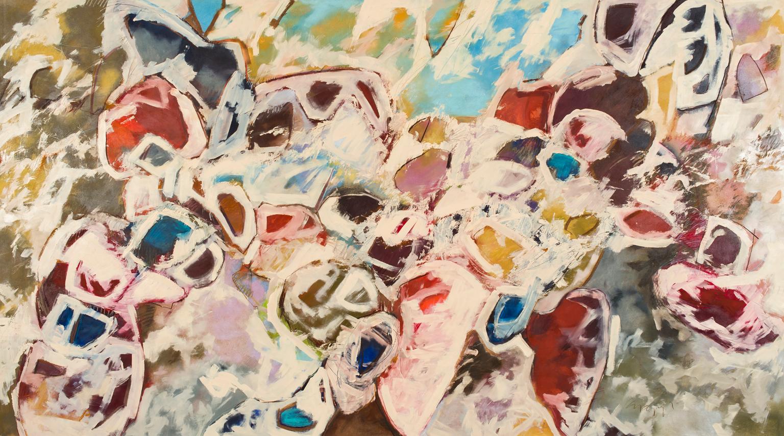 ""River Rocks"" - Abstraktes Farbfeld-Gemälde von Joan Mitchell aus der Natur