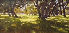 "Between the Oaks" - Impressionist Plein Air Landscape Painting - Wyeth