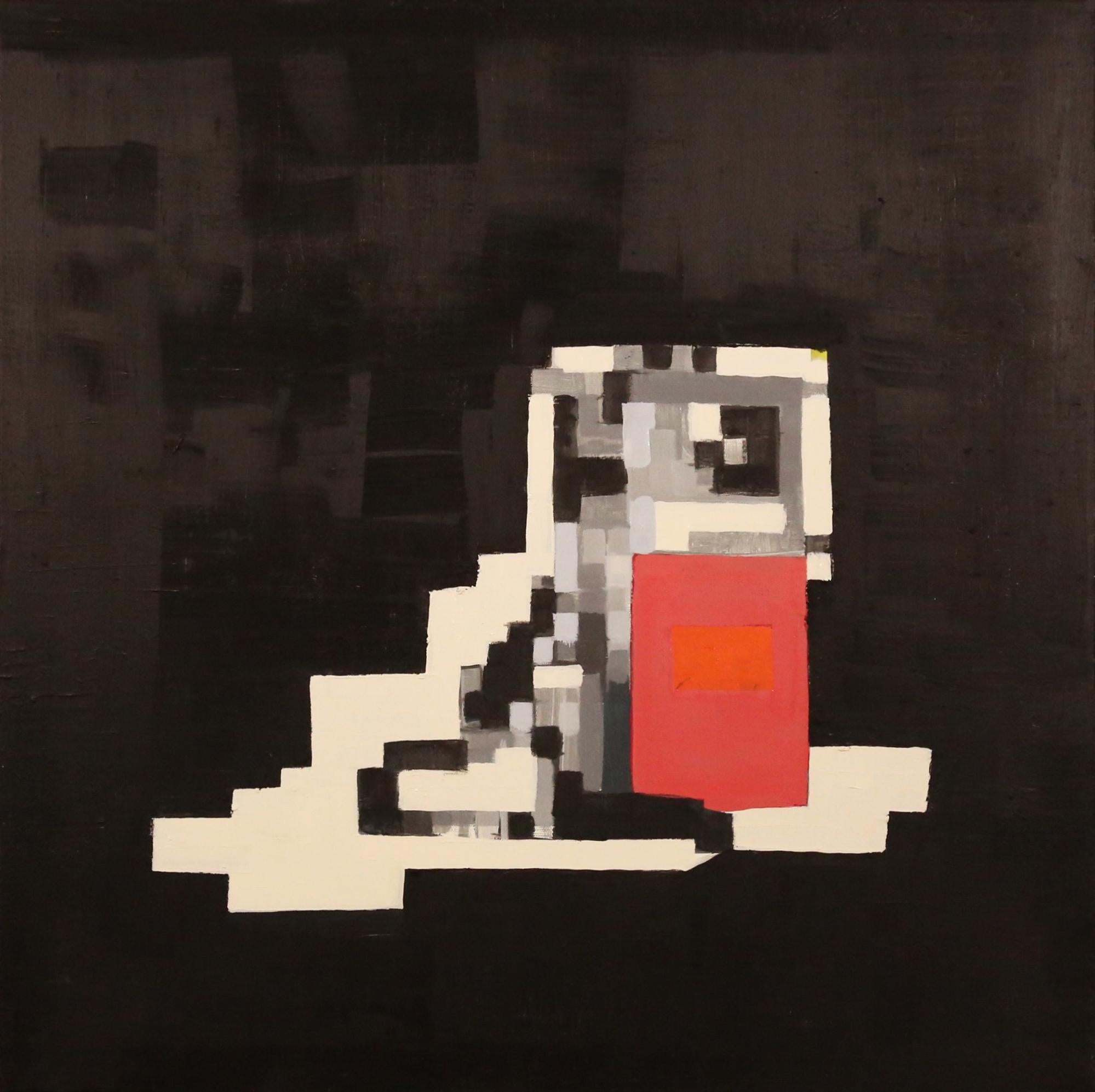 Robert Hightower Abstract Painting - 'The Pump' - Contemporary Geometric Abstraction - Pixelation - Bosch