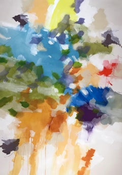 "Aerial View" - Nature-based Color Field Abstract Painting - Joan Mitchell