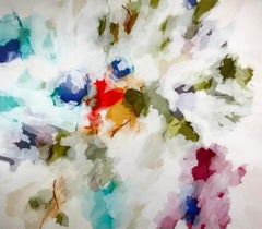 "La neige de Fontaine" - Peinture abstraite sur champ de couleur basée sur la nature - Joan Mitchell