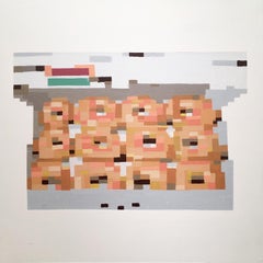 'Comfort Food' Doughnut - Contemporary Geometric Abstraction Pixelation - Bosch