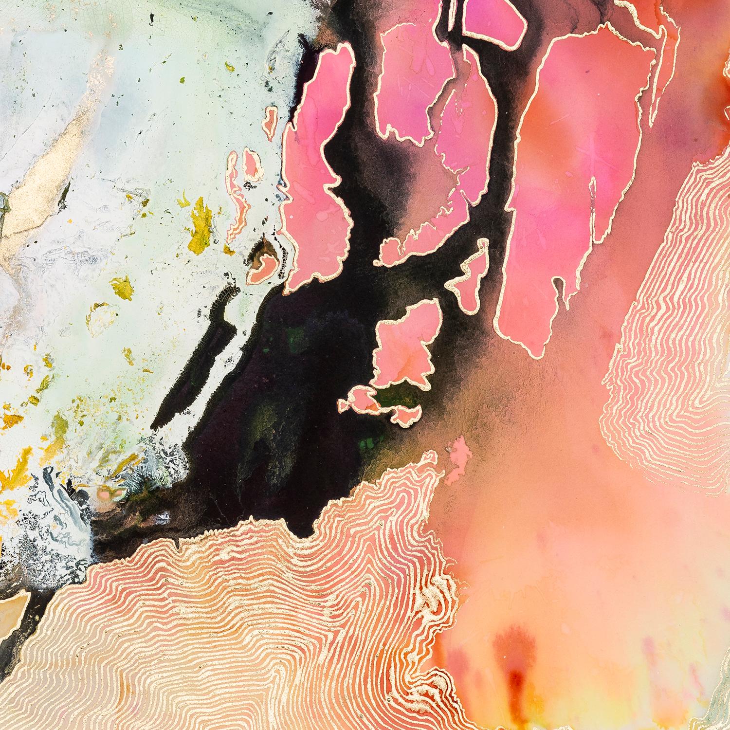 „Thermogenesis 1“ – Naturbasierte abstrakte Kunst – Mixed Media – Cyanotypie – Kapoor (Abstrakt), Mixed Media Art, von Caroline Bullock