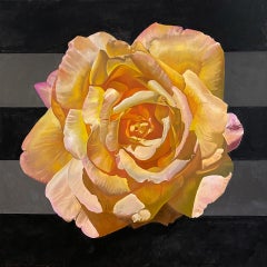 "Yellow Rose in Quarantine" - floral painting - Georgia O'Keeffe