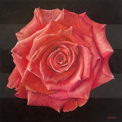 "Pink Rose" - floral painting - rose still life - Georgia O'Keeffe