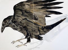 "Indication" - Raven Portrait - Large Scale Animal Drawing - Audubon - Durer