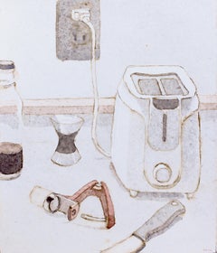 „Cherry Pitter“ – Stillleben-Aquarell – gewöhnliche Objekte – Giorgio Morandi
