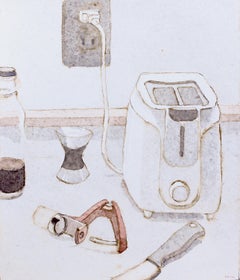 'Cherry Pitter' - still life watercolor - ordinary objects - Giorgio Morandi 