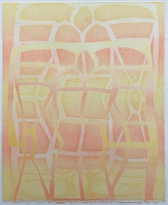 'Gates of Summer' - geometric abstraction - monotype - grid - Agnes Pelton