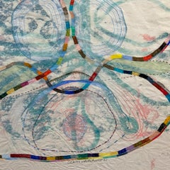 'Taut Rein' - organic abstraction - monotype - rainbow - Agnes Pelton