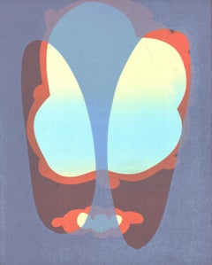 'As A Butterfly' - organic abstraction - monotype - ombre - Agnes Pelton