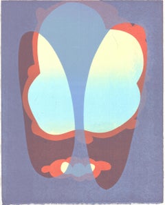 'As A Butterfly' - organic abstraction - monotype - ombre - Agnes Pelton