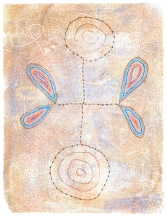 'In France, On A Bike' - organic abstraction - monotype - rainbow - Agnes Pelton