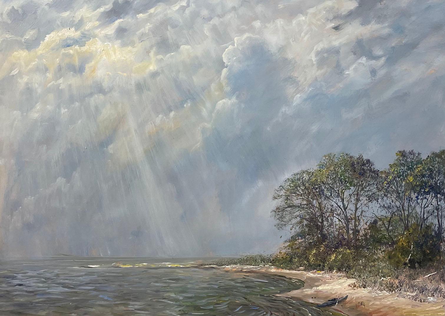 Nicholas Oberling Landscape Painting - Break in the Clouds off the Gulf Coast in Florida