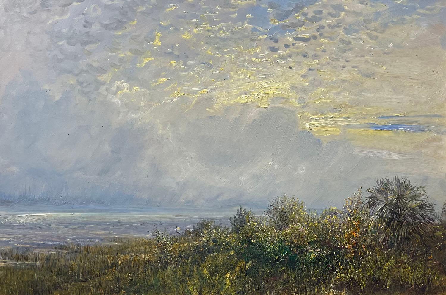 Nicholas Oberling Landscape Painting - Distant Thunder off the Gulf Coast of Florida