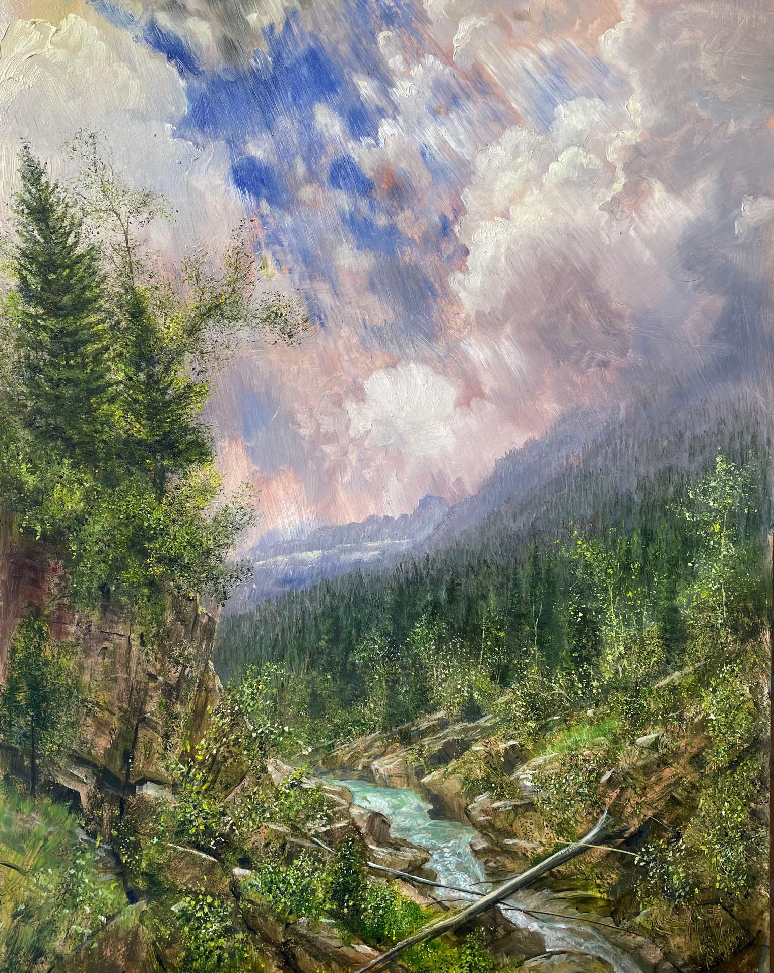 Nicholas Oberling Landscape Painting - Wilderness of Glacier National Park in Montana