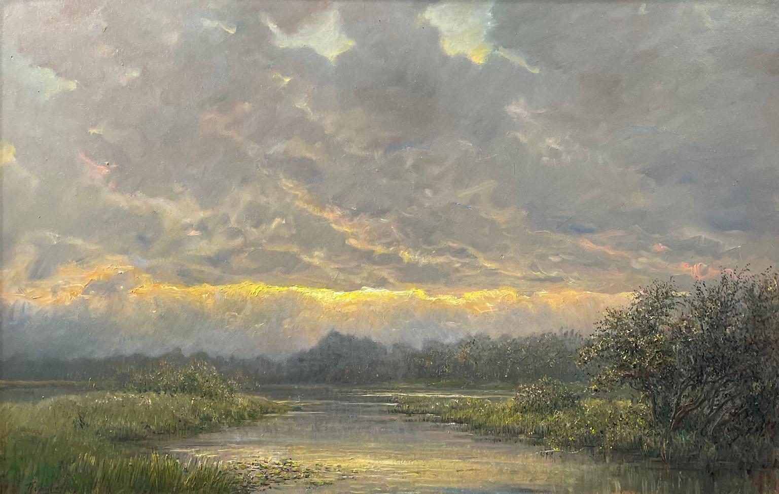 Nicholas Oberling Landscape Painting - Florida Myakka Sunset
