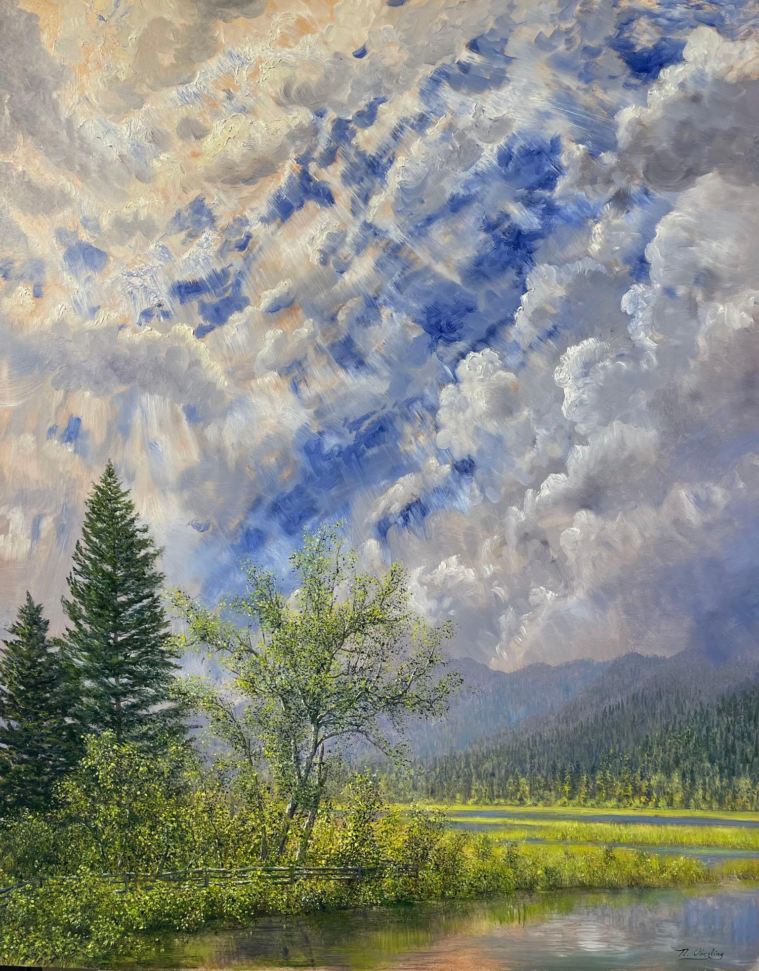 Nicholas Oberling Landscape Painting - Blackfoot Valley Spring in Montana