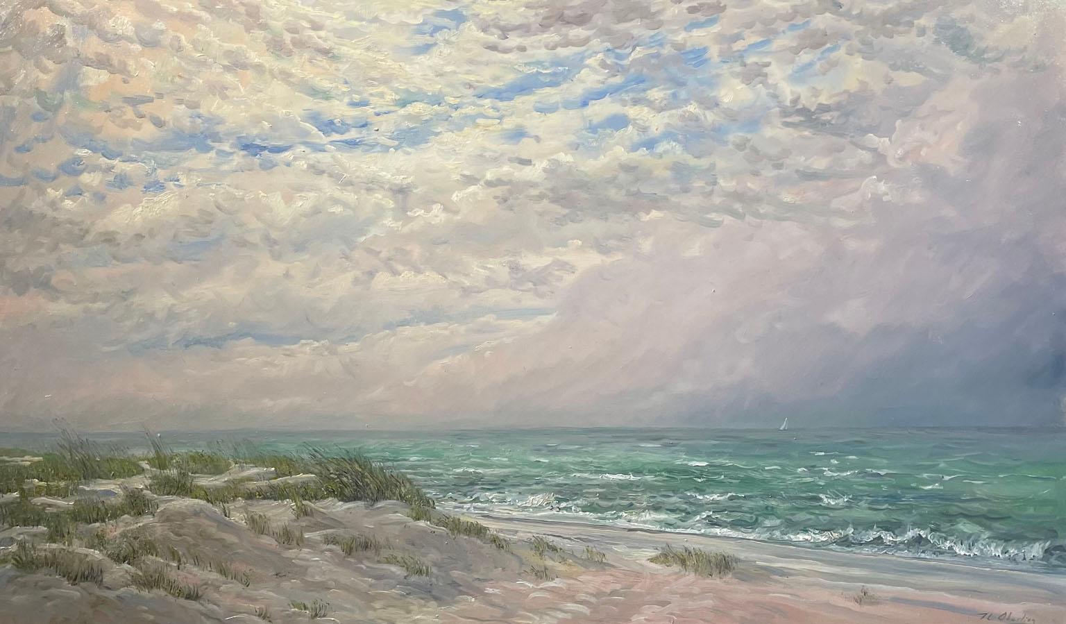 Nicholas Oberling Landscape Painting - Lido Beach Squall in Florida